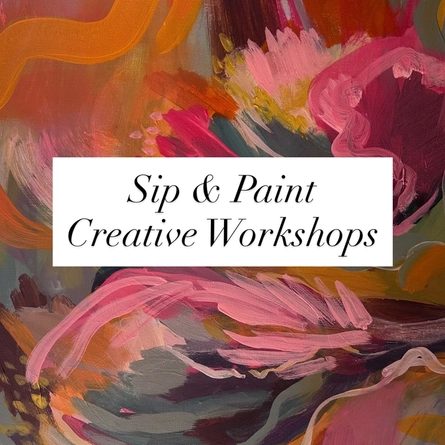 An info graphic advertising a Sip & Paint Creative Workshop What's On event at The Boat.