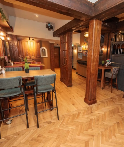 Seating area in a pub restaurant
