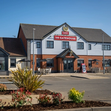 The exterior facade and car park at The Gatehouse in King's Lynn.