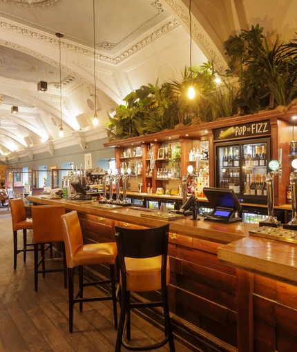 Interior bar area in a pub restaurant