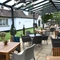 Beer garden outside of a pub