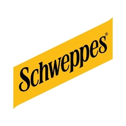 The yellow and black Schweppes logo on a white background.
