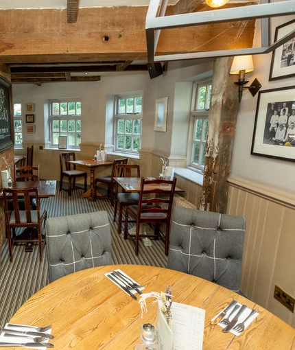 Interior restaurant and seating area