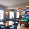 interior seating area and pool table