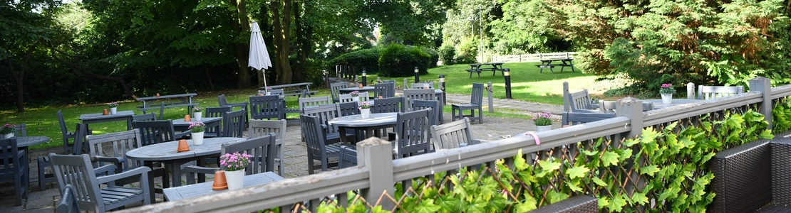 The beer garden of The Garden House.
