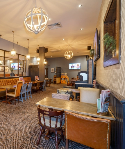 interior seating area of the pub