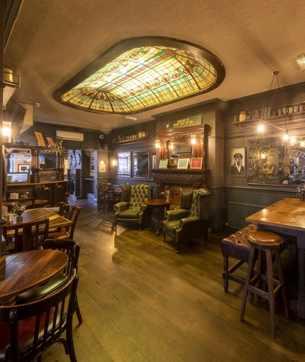 Internal seating area in a pub restaurant