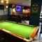 interior seating area and pool table