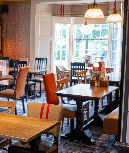 The interior restaurant and seating area at the Man of Gwent.