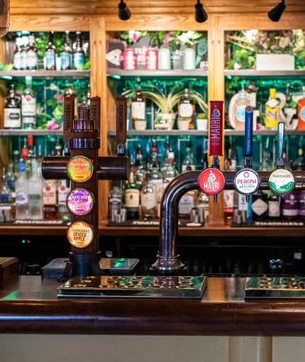 Interior bar area of a pub.