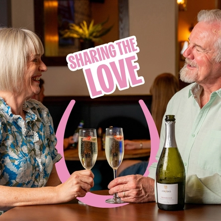 A banner promoting Valentine's Day at Hungry Horse venues.