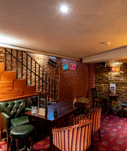 Internal seating area in a pub restaurant