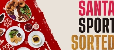 A Christmas banner for the 'Christmas Landing Page' for Flaming Grill venues.