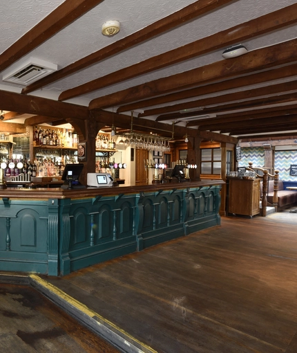 Interior bar area in a pub restaurant