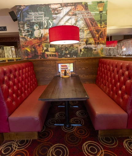 interior of the restaurant with seating area