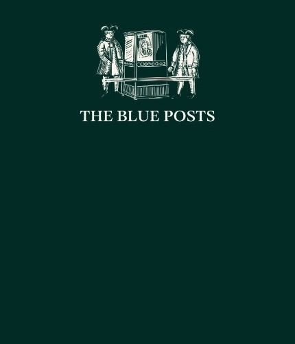 Banner with logo for the Blue Posts in Soho.