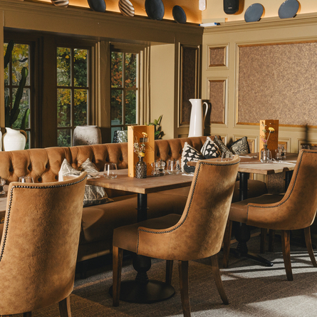 The interior restaurant seating area at The Foundry Bell.