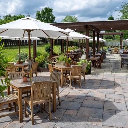 The beer garden at the Mare & Colt.