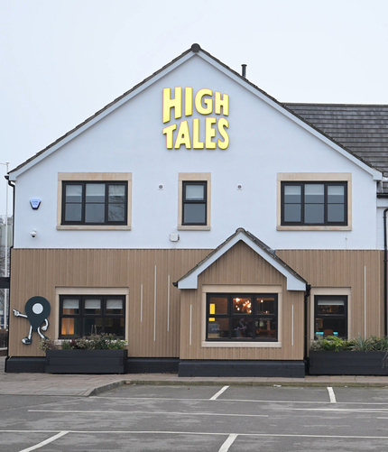 The exterior facade of our Hightales venue in stoke On Trent.