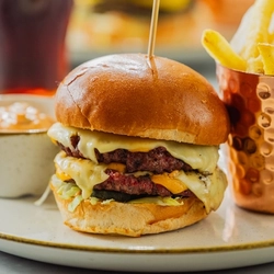 A double rib burger