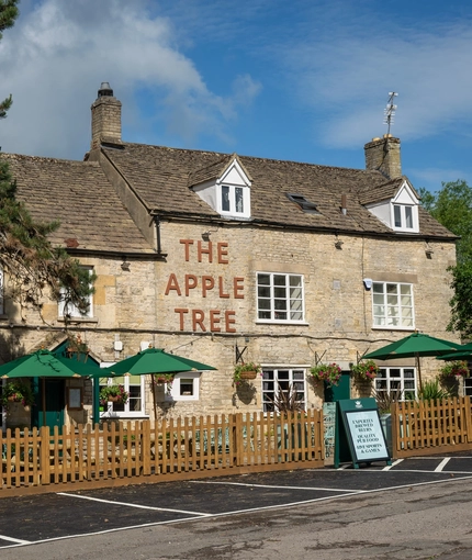 The exterior facade of the Apple Tree.
