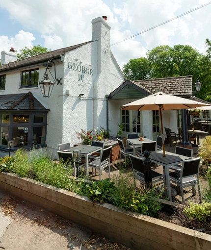 Beer garden outside of a pub