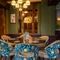 A table next to some wooden beams in the restaurant area of the Grapes.