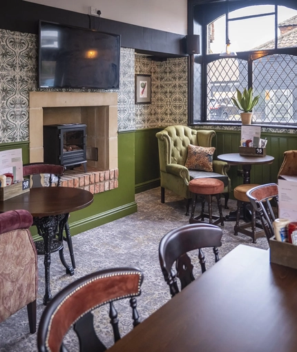An internal seating area in a pub
