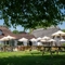The beer garden at the Three Horse Shoes.