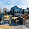 Exterior and beer garden of the Cricketers pub in Southwick