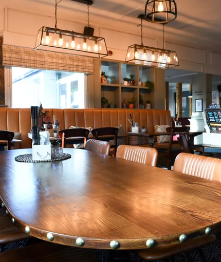 Seating area in a pub restaurant