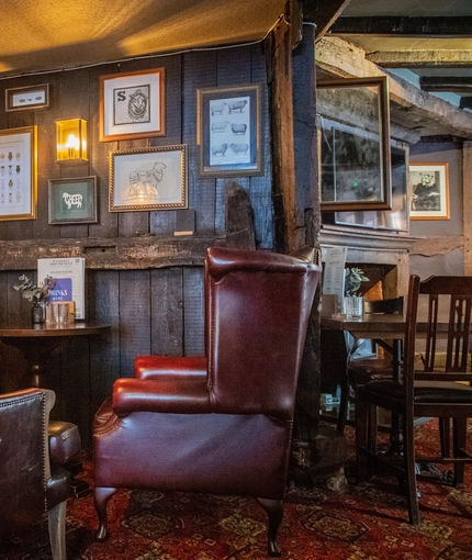 Internal seating area in a pub restaurant