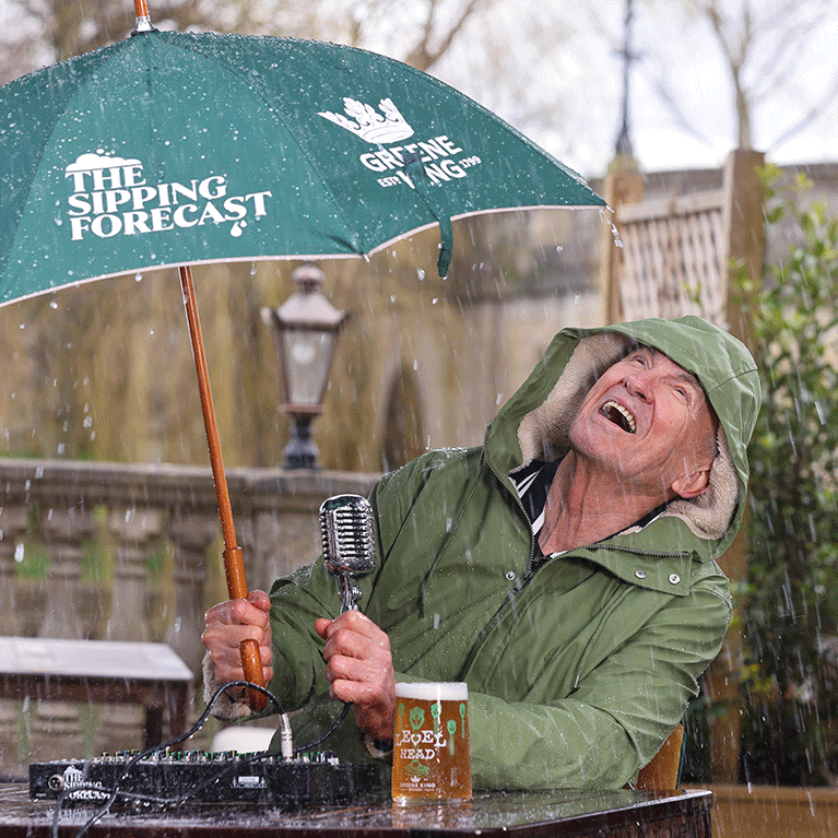 A GIF Promoting the When it Rains We Pour campaign with Larry Lamb.