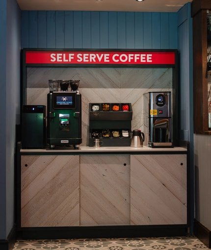Self serve coffee area at the Millhouse in Stretton