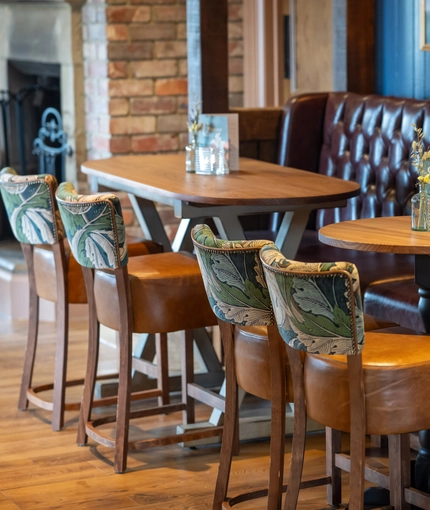 Interior seating area at the Horse and Groom in Essex.