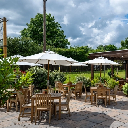 The beer garden at the Mare & Colt.