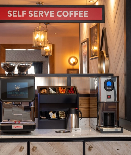The interior self serve coffee machine at the Gatehouse.