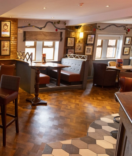 interior of the restaurant with seating area