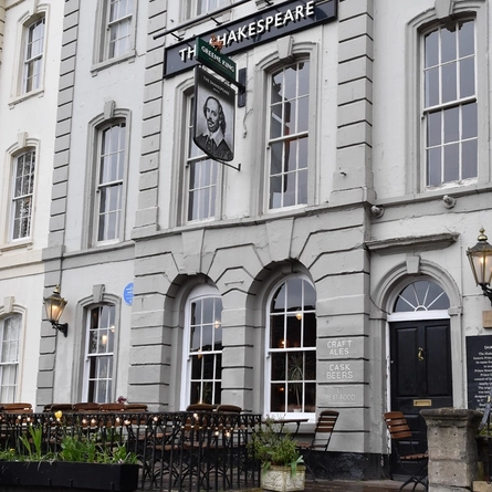 The exterior of the Shakespeare pub