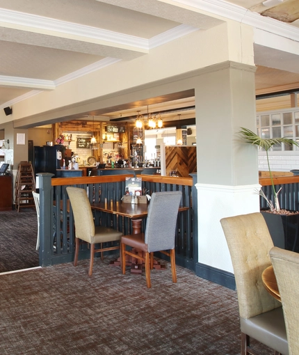 interior seating area of the pub