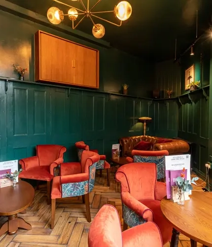 Internal seating area in a pub restaurant