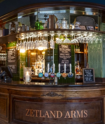The bar at the Zetland Arms.