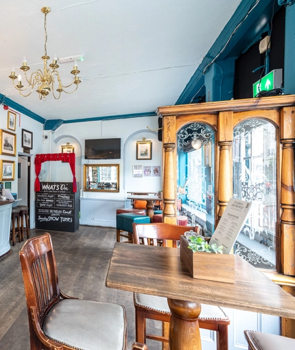 Internal seating area in a pub restaurant