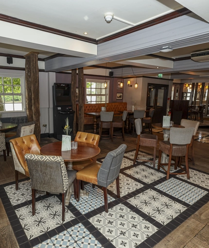 Internal seating area in a pub restaurant