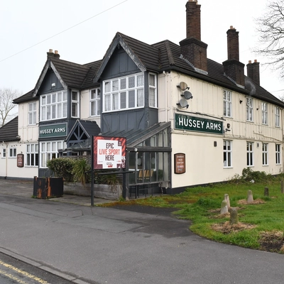 External view of a pub entrance