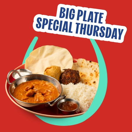 A banner promoting the Big Plate Special Thursday campaign at Hungry Horse venues.