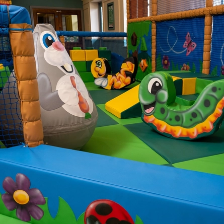 A children's play area inside the Wacky Warehouse at The Stanley Ferry.