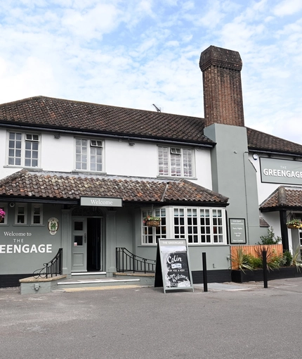 The exterior facade and car park at The Greengage.