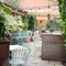 The exterior seating area at the Dirty Duck.