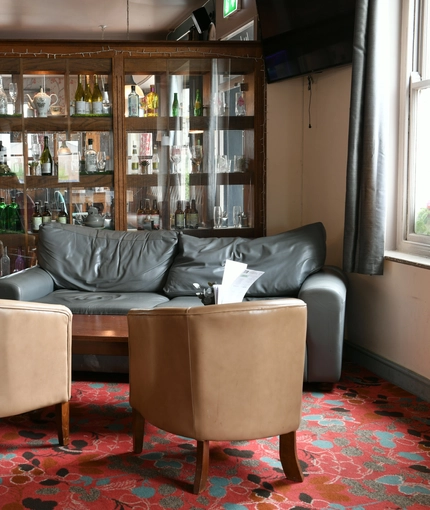 Internal seating area in a pub restaurant